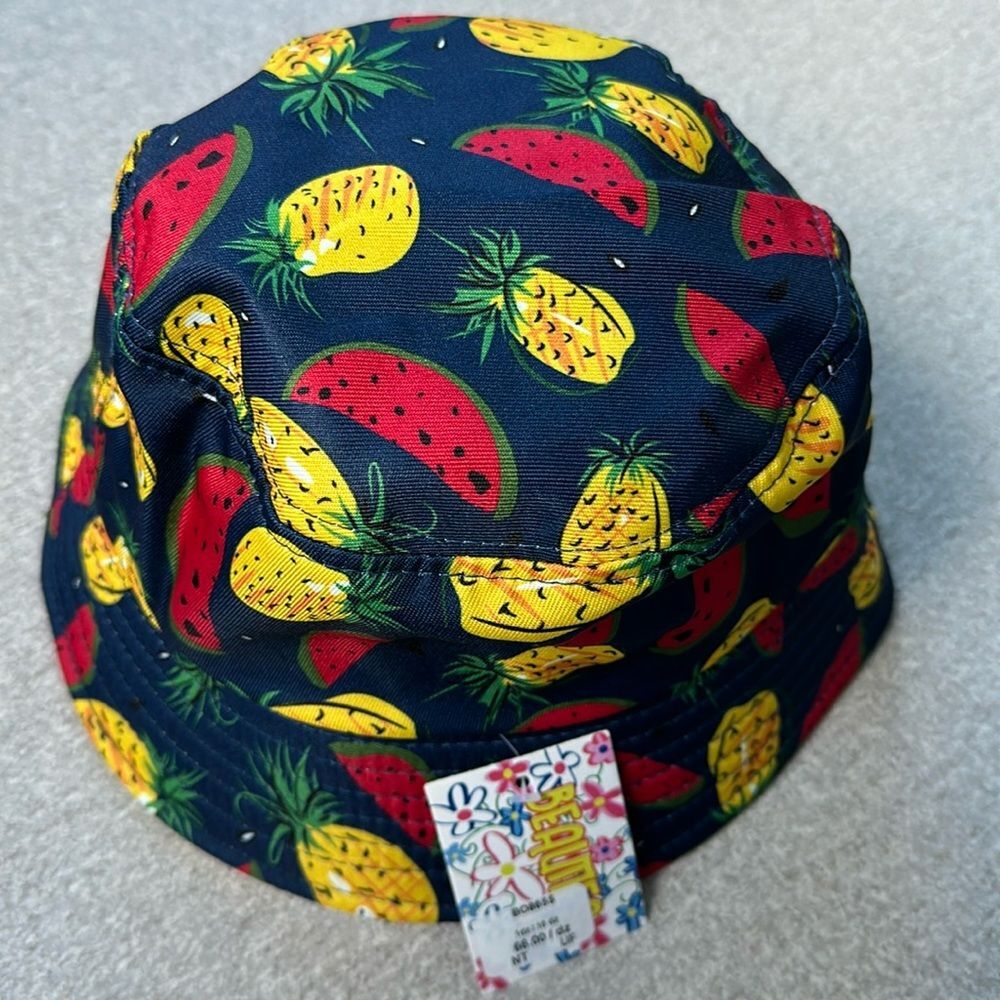 NWT Fruit Print Bucket Hat Tropical Vibes Summer Ready - Picture 9 of 9